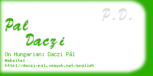 pal daczi business card